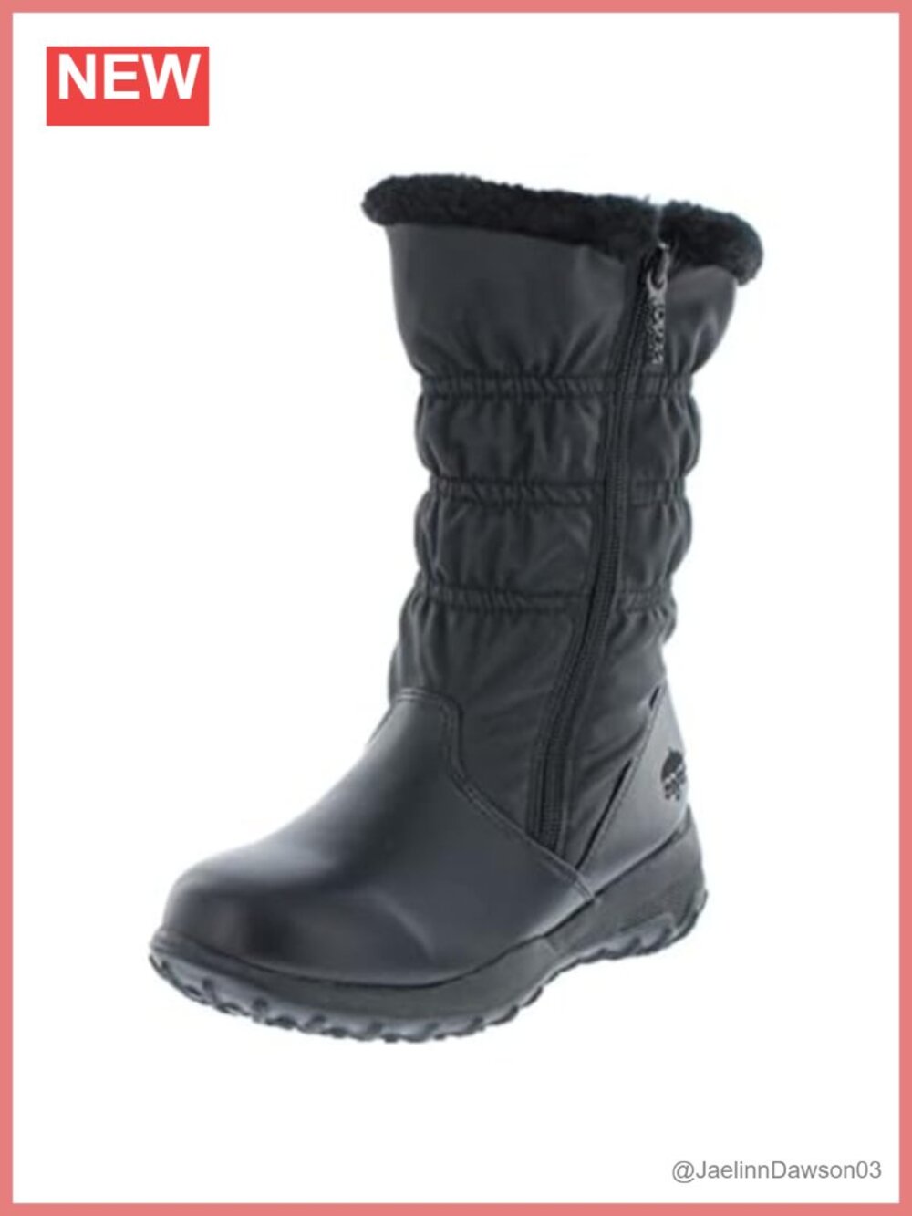Women's Insulated Waterproof Snow Boots with Zip Warm Winter Boots